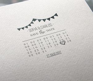 sello con calendario festivo
